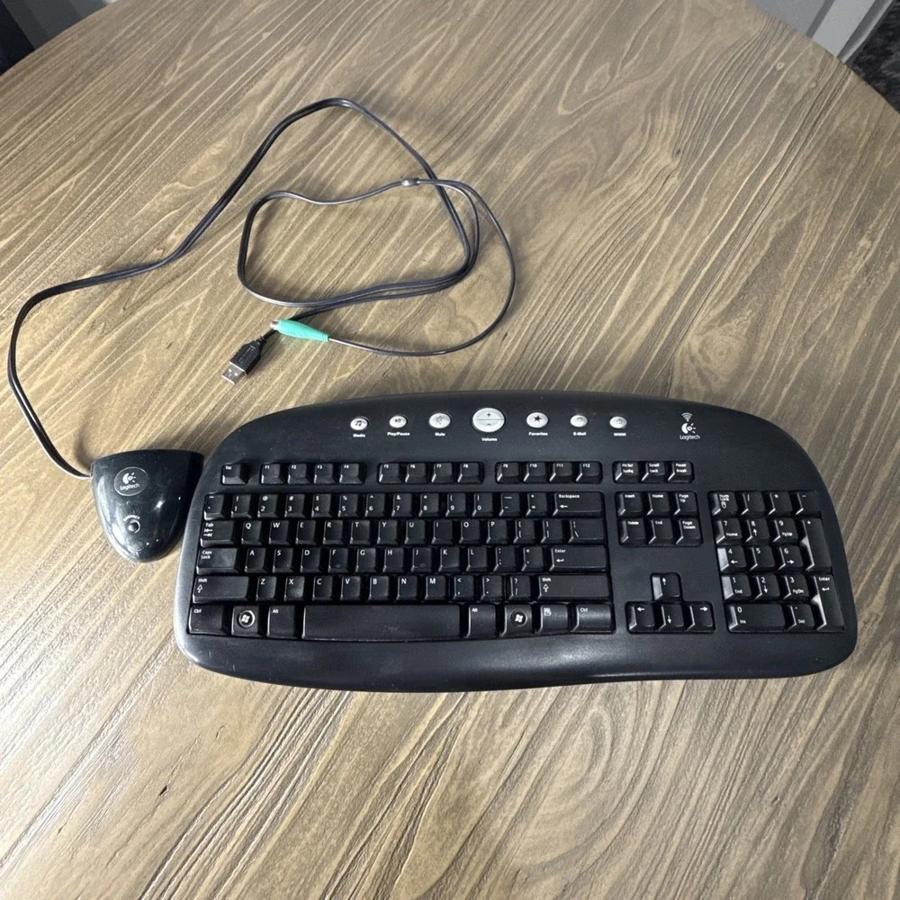 Logitech Cordless Keyboard Y-RAJ56A + Original Receiver USB/PS2 Tested Working